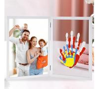 CHERRY CHEERS Exclusive House Shaped Family Handprint Kit; Unique DIY Keepsake, Complete Set, Meaningful Gift for Home Decor, Family Craft & Memory Making (With Frame)