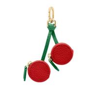 Cherry Coin Purse Keychain, Mini Red Fruit Bag Charm, Kawaii Zipper Change Holder for Women, Leather Key Fob Purse Accessory, 5x5x2.5cm