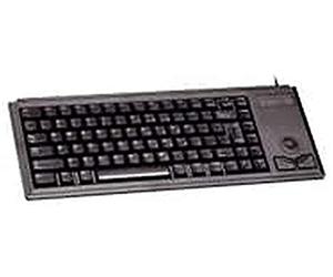 CHERRY Compact Keyboard G84-4420, international layout, QWERTY keyboard, wired keyboard, mechanical keyboard, ML mechanics, integrated optical trackball plus 2 mouse buttons, black