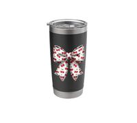 Cherry Coquette Bow Red Cherry Pattern Stainless Steel Insulated Tumbler