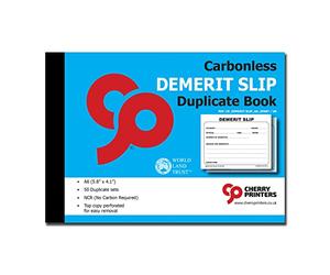Cherry Demerit Book for Schools and Teachers 50 (5.8 x 4.1 Inch) 2part and Standardized Demerit Slips per Book Perfect for Keeping Structure and Organization