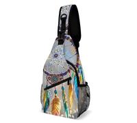Cherry Dream Catcher Sling Bag Chest Bag Daypack Shoulder Backpack Travel Shoulder Pack Hiking Chest for Women Men