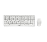 CHERRY DW 3000, Wireless Desktop Set, German Layout (QWERTZ), 2.4 GHz RF, Flat Design, Low-Noise Keys, Symmetrical Mouse, White-Grey