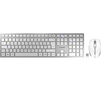 Cherry DW 9000 SLIM, Wireless Desktop Set, UK Layout, QWERTY Keyboard, Rechargeable Batteries, SX Scissor Mechanism, Whisper-Quiet Keystrokes, Silver/White