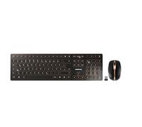 CHERRY DW 9100 SLIM, Wireless Desktop Set, German Layout (QWERTZ), Bluetooth & 2.4 GHz RF, Quiet Keys, Rechargeable, Bronze/Black