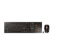 CHERRY DW 9100 SLIM, Wireless Desktop Set, Pan-Nordic Layout (QWERTY), Bluetooth & 2.4 GHz RF, Quiet Keys, Rechargeable, Bronze/Black