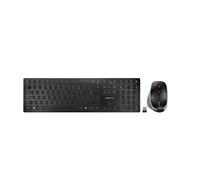 CHERRY DW 9500 SLIM keyboard Mouse included Universal RF Wireless + Bluetooth AZERTY French Black Grey