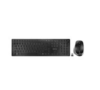 CHERRY DW 9500 SLIM, Wireless Desktop Set, German Layout (QWERTZ),Bluetooth or 2.4 GHz Wireless Connection, Ergonomic Right-Handed Mouse, Black-Grey