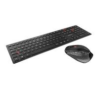 CHERRY DW 9500 SLIM, Wireless Desktop Set, German Layout (QWERTZ),Bluetooth or 2.4 GHz Wireless Connection, Ergonomic Right-Handed Mouse, Black-Grey
