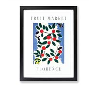 Cherry Florence Fruit Market Exhibition Framed Print | A2 Black Framed Wall Art | Ready to Hang | Modern Food Picture | Living Room Bedroom Lounge Office