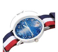 Cherry Flower Moon Ocean Bird Sport Watch for Men Women Nylon Strap Wrist Watch Analog Quartz Watch