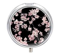 Cherry Flowers Blossoming Mini Pill Box Portable Vitamins Organizer 3 Compartment Pills Case for Pocket Purse