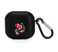 Cherry Flowers Japanese Fish Bluetooth Headset Cover TPU Earbud Case Earphone Protective Cover Compatible with Airpods 4