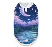 Cherry Flowers Starry Sky Falling Feathers Dog And Cat Clothes Pet Summer Sleeveless T Shirt Basic Vest S
