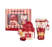 Cherry Fragrance Mist and Hand Cream Gift Set for Women,Long Lasting Sweet Body Perfume & Travel Size Moisturizing Hand Lotion with Keychain,Thank-You Gifts,Birthday Gifts / 1.69 Fl.Oz & 1.01 Oz