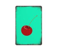 Cherry Fruit Cherry Red Cherry Room Aluminium Creative Novelty Unique Funny Waterproof Fun Office Wall Art Poster Coffee Bar Tin Sign Cubicle Decor Desk Home Gift Vintage Decor Metal Logo 8" x 12"