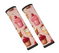 Cherry Fruit Cup Cake Seat Belt Pads for Car 2 Pack Soft Neoprene Seatbelt Cover Shoulder Pad Neck Cushion Protector Universal Fit for Car Backpack Travel Comfort