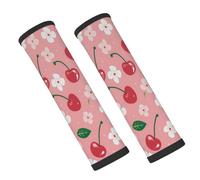 Cherry Fruit Flower Seat Belt Pads for Car 2 Pack Soft Neoprene Seatbelt Cover Shoulder Pad Neck Cushion Protector Universal Fit for Car Backpack Travel Comfort