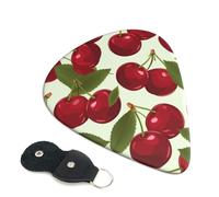 Cherry fruit Guitar Plectrums, 6 Guitar Plectrums, Printed on both sides for Electric Guitar Bass Ukulele (0.46 mm 0.71 mm 0.96 mm)