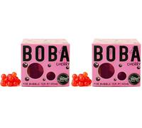 Cherry Fruit Juice Filled Popping Boba | Bursting Pearls for Bubble Tea and Dessert Toppings | 150g 3 Servings | Vegan | By THE TEASHED (Pack of 2)