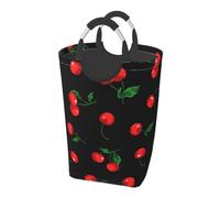 Cherry Fruit Pattern, Laundry Hamper, Collapsible Laundry Basket Large Durable Storage Bin with Handles 50L