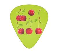 Cherry Fruit Printed Guitar Picks With Organizer Storage Box 0.46 0.71 0.96 Mm Includes Thin Medium Heavy For Bass Electric Acoustic Guitars Ukulele 12 Pack