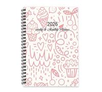 Cherry Fruits 2026 Journal A5 To Do List Notebook 2026 Diaries Diary Mens Year Planner Diary for Project Week To View Monthly Year Planner with Dotted Line Note Page Slim