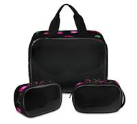 Cherry Fruits Makeup Bag for Women Men, Cherry Pattern Translucent Cosmetic Bag Wash Pouch Shower Bag 3 Pcs Travel Toiletry Toiletries Cosmetic Organizer