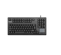 CHERRY TouchBoard G80-11900, French layout, AZERTY keyboard, wired keyboard, mechanical keyboard, ML mechanics, integrated touchpad, space-saving, ergonomic, black
