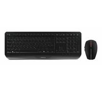 CHERRY GENTIX DESKTOP, Wireless Keyboard & Mouse Set, German Layout (QWERTZ), 2.4 GHz Wireless, Integrated Palm Rest, Symmetrical Design, Black