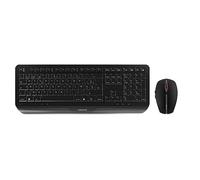 CHERRY GENTIX DESKTOP, Wireless Keyboard & Mouse Set, Belgian Layout (AZERTY), 2.4 GHz Wireless, Integrated Palm Rest, Symmetrical Design, Black