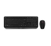 CHERRY GENTIX DESKTOP, Wireless Keyboard & Mouse Set, EU Layout (QWERTY), 2.4 GHz Wireless, Integrated Palm Rest, Symmetrical Design, Black