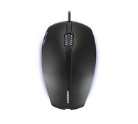 CHERRY GENTIX ILLUMINATED, Wired Mouse, Blue Illuminated Side Panels & Scroll Wheel, 3 Buttons, Optical Sensor (1,000 dpi), Symmetrical Design, Black