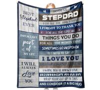 Cherry Gift Step Dad Gifts for Father's Day, Soft Flannel Throw Blanket with Loving Message, Birthday Presents for Step Dad, Gifts for Step Dad's Birthday Fathers Day Christmas Valentines Presents