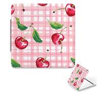 Cherry Gingham Pink Small Mirror, Girly Square Mini Mirror for Travel Camping Makeup, Portable Mini Makeup Small Mirrors, Travel Essentials for Handbag Handheld Mirrors, Bestie Gift, Gifts for Women