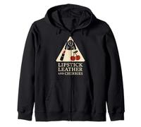 Cherry Girl Y2K Red Aesthetic Kiss Print Sweet But Sharp Zip Hoodie