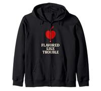 Cherry Girl Y2K Red Aesthetic Kiss Print Sweet But Sharp Zip Hoodie