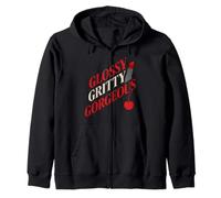 Cherry Girl Y2K Red Aesthetic Kiss Print Sweet But Sharp Zip Hoodie