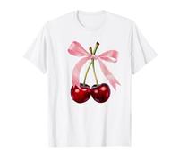 Cherry Graphic Pink Bow Red Aesthetic Cherries Summer Y2K T-Shirt