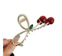 Cherry Hair Clip, Metal Cherry Claw Clip, Non-Slip Strong Catch Clip with Cute Cherry Design Exquisite Hair Styling Accessories for Woman and Girls