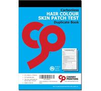 Cherry Hair Colour Skin Patch Test Duplicate Book | A5 (148mm x 210mm) | 50 Duplicate Sets | Carbonless | Top Copy Perforated | Hair Dye Allergy Test Record Book | Made in The UK **8 Pack**