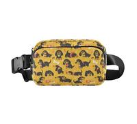 Cherry Illustration Women Men Teens Trendy Crossbody Bag Waist Packs for Travel Shopping Running, Dachshund Dreams Of A Bone, One Size