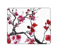 Cherry Japanese Cherry Blossom Print Mouse Pad Square Mouse Mat Non-Slip Mousepad Large Gaming Mouse Mat For Office Laptop 10 x 12 inch