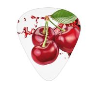 Cherry Juice Guitar Plectrums, 12 Pcs Lightweight Guitar Plectrums, 0.46mm/0.71mm/0.96mm Thickness For Acoustic Guitar Acoustic Electric Guitar Ukulele Bass