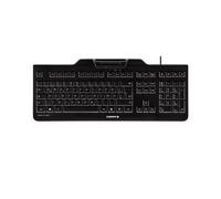 CHERRY KC 1000 SC, Wired Security Keyboard with Integrated Card Reader, UK Layout (QWERTY), Plug & Play (USB-A), Flat Design, Black