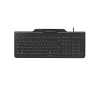 CHERRY KC 1000 SC, Wired Security Keyboard with Integrated Card Reader, UK Layout (QWERTY), Plug & Play (USB-A), Flat Design, Black