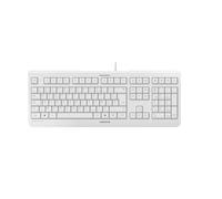 CHERRY KC 1000, Wired Keyboard, Belgian Layout (AZERTY), Plug & Play via USB Port, Flat Design, Whisper-Quiet Keystrokes, White-Grey