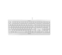 CHERRY KC 1000, Wired Keyboard, Spanish Layout (QWERTY), Plug & Play via USB Port, Flat Design, Whisper-Quiet Keystrokes, White-Grey