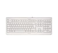 CHERRY KC 1068, UK Layout, QWERTY Keyboard, Easily Disinfectable, Waterproof Wired Keyboard, Whisper-Quiet Keystrokes, White-Grey