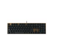 CHERRY KC 200 MX, Mechanical Office Keyboard with Anodised Metal Plate, EU Layout (QWERTY), Wired, MX2A SILENT RED Switches, Bronze/Black